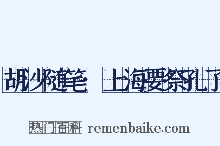 胡沙随笔·上海要祭孔了是什么意思的图片
